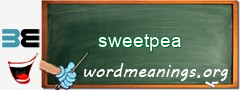 WordMeaning blackboard for sweetpea